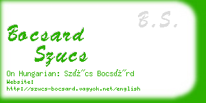 bocsard szucs business card